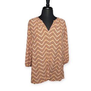 Stylus Chevron Long Sleeve Lightweight Tunic Top Size XL